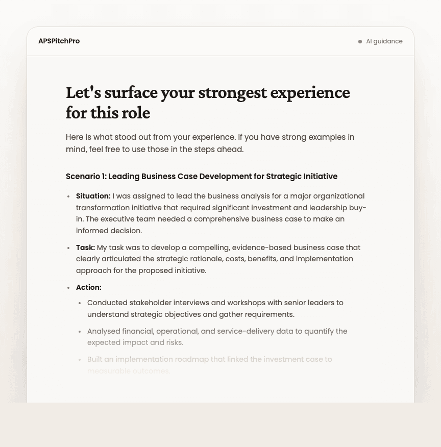 Identify relevant experience